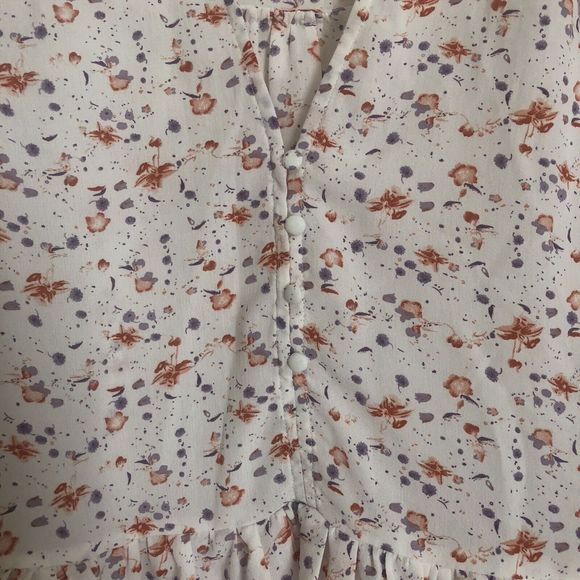 Harper Wren Floral Crop Blouse Size Medium - Picture 4 of 12